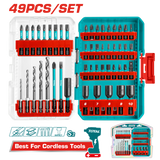TOTAL 49 Pcs Impact Screwdriver Bits Set – Mixed Lengths, Nut Drivers & Drill Bits (TACSDL24906)