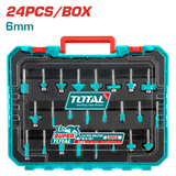 TOTAL 24PCs Router Bits Set 6mm (TACSR12406)