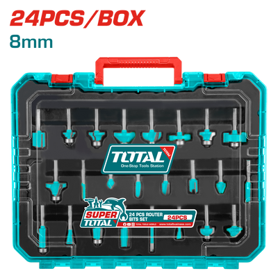TOTAL 24PCs Router Bits Set 8mm (TACSR12408)