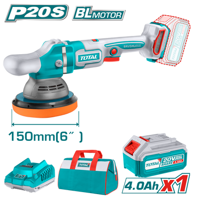 TOTAL Cordless Polisher Brushless Motor 20V - 150mm | 6" (TAPLI20151)