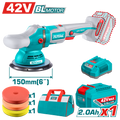 TOTAL Cordless Polisher 42V Brushless 150mm | 6" with Variable Speed & Accessories (TAPLI42151)