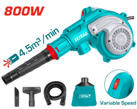 TOTAL Electric Aspirator Blower – 800W with Variable Speed and Dust Collection Kit (TB8036)