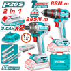 TOTAL 20V Cordless Drill & Impact Driver Kit | Brushless
