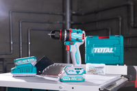 TOTAL 20V Cordless Combo Kit 3 Pcs Brushless – Angle Grinder + Impact Drill + Impact Wrench with Batteries (TCKLI20358)