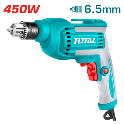 TOTAL Electric Drill 450W | 6.5mm – High Speed Variable Control Drill (TD45658)