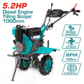 TOTAL Diesel Tiller 5.2HP – Diesel Garden Cultivator (TDC12006)