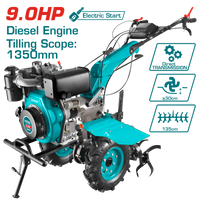TOTAL Diesel Tiller – 9HP Gear-Driven Cultivator, Electric & Recoil Start (TDC13501D)