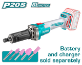TOTAL Cordless Die Grinder 20V Brushless Variable Speed - Battery & Charger Sold Separately (TDGLI2001)