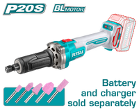 TOTAL Cordless Die Grinder 20V Brushless Variable Speed - Battery & Charger Sold Separately (TDGLI2001)