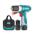 TOTAL Lithium-Ion Drill 12V 10mm. This product can be used with Plastic and Metal. Not for concrete and Stones