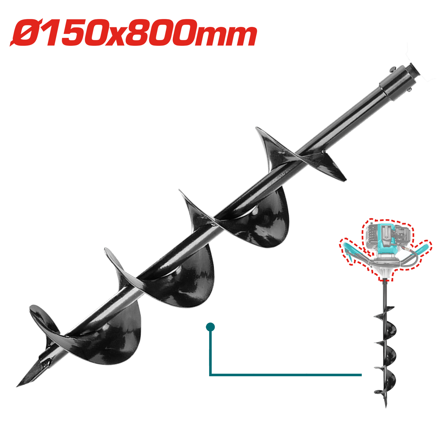 ريشة حفار أرض 150×800 ملم من توتال – قوة ودقة في الحفر