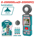 TOTAL Digital Light Luxmeter – 0~200,000 Lux Range, High Accuracy, Wide Spectral Response (TETLU031)