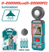 TOTAL Digital Light Luxmeter – 0~200,000 Lux Range, High Accuracy, Wide Spectral Response (TETLU031)