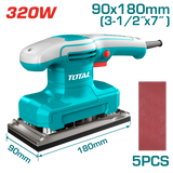 TOTAL 320W Finishing Sander – 90×180mm Aluminum Base