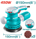 TOTAL Electric Rotary Sander with Variable Speed 450W - 150mm | 6" (TF2061506)