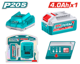 TOTAL P20S Lithium-Ion 4.0Ah Battery and Charger Kit – 20V (TFBCPK1012)
