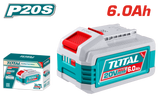TOTAL 20V 6.0Ah Lithium-Ion Battery Pack – P20S Cordless Power Tool Battery (TFBLI2126)