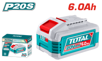 TOTAL 20V 6.0Ah Lithium-Ion Battery Pack – P20S Cordless Power Tool Battery (TFBLI2126)