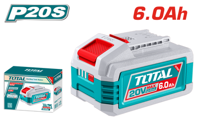 TOTAL 20V 6.0Ah Lithium-Ion Battery Pack – P20S Cordless Power Tool Battery (TFBLI2126)