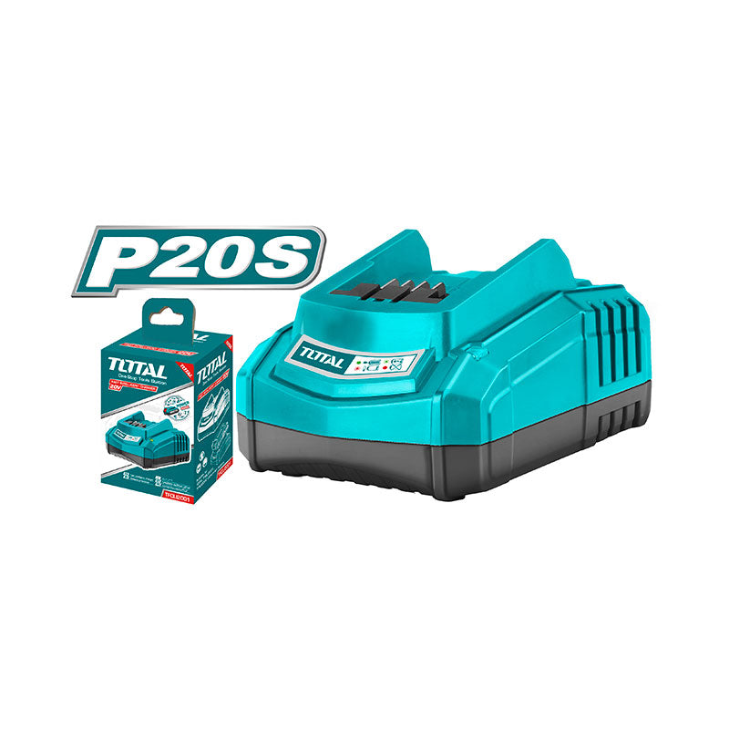 TOTAL Fast Intelligent Charger 20V – 2.0A for P20S Tools TOTAL Fast Intelligent Charger 20V – 2.0A for P20S Tools