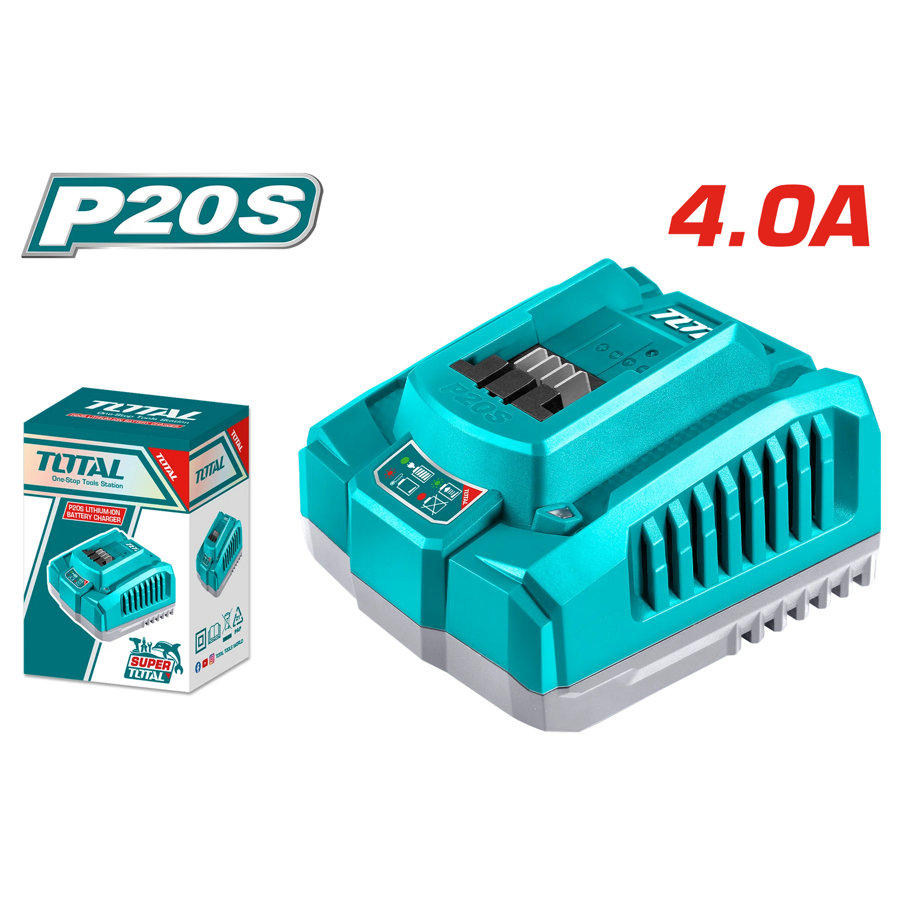 TOTAL Fast Intelligent Charger 20V 4A - For P20S Tools TOTAL Fast Intelligent Charger 20V 4A - For P20S Tools