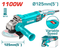 TOTAL 1100W Angle Grinder – 125mm Disc, Variable Speed