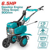 TOTAL Gasoline Tiller – 6.5HP Petrol Engine, 900mm Tilling Scope, 150–300mm Depth, Belt Drive (TGC5002)