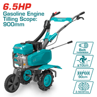 TOTAL Gasoline Tiller – 6.5HP Petrol Engine, 900mm Tilling Scope, 150–300mm Depth, Belt Drive (TGC5002)