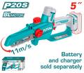TOTAL Cordless Pruner Saw 20V – Brushless Mini Chain Saw 5" (TGSLI2056)