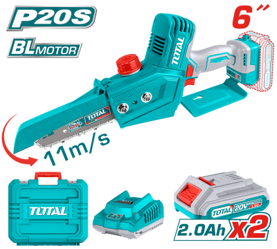 Total 20V Cordless Chainsaw – 15cm (6-Inch) Bar – Powerful Performance