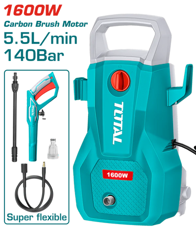 TOTAL 140Bar Pressure Washer – 1600W with Auto Stop | TGT11336