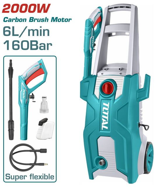 TOTAL 160Bar Pressure Washer – 2000W | Brush Motor | TGT11376 TOTAL 160Bar Pressure Washer – 2000W | Brush Motor | TGT11376