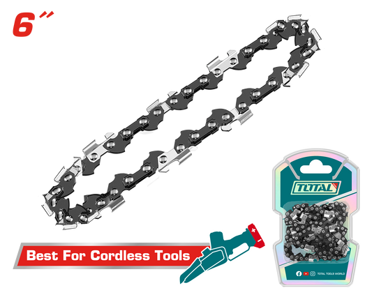 Total 20V Cordless Chainsaw – 15cm (6-Inch) Bar – Brushless Design