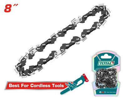 TOTAL 8" Saw Chain – 3/8" Pitch, 0.043" Gauge, 33 Drive Links (TGTSC50801)