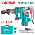 TOTAL 1400W Electric Demolition Breaker 20J – 7kg HEX Jack Hammer with Anti-Vibration System (TH214008)