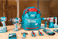 TOTAL Tool Backpack – 1680D Oxford, Rigid Frame, 38×17×46cm (THBP02025)
