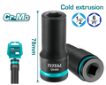 TOTAL 1/2" Drive Deep Impact Socket – CrMo Heavy Duty Impact Socket (THDIS12132L / THDIS12172L / THDIS12192L / THDIS12242L)