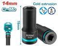 TOTAL 1/2" DR. Deep Impact Socket 14mm – CrMo Heavy Duty Socket (THDIS12142L)