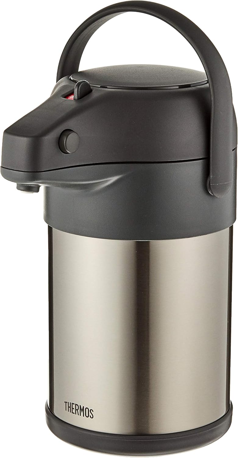 THERMOS 3L Stainless Steel Pump Pot Hot & Cold Retention THERMOS 3L Stainless Steel Pump Pot Hot & Cold Retention