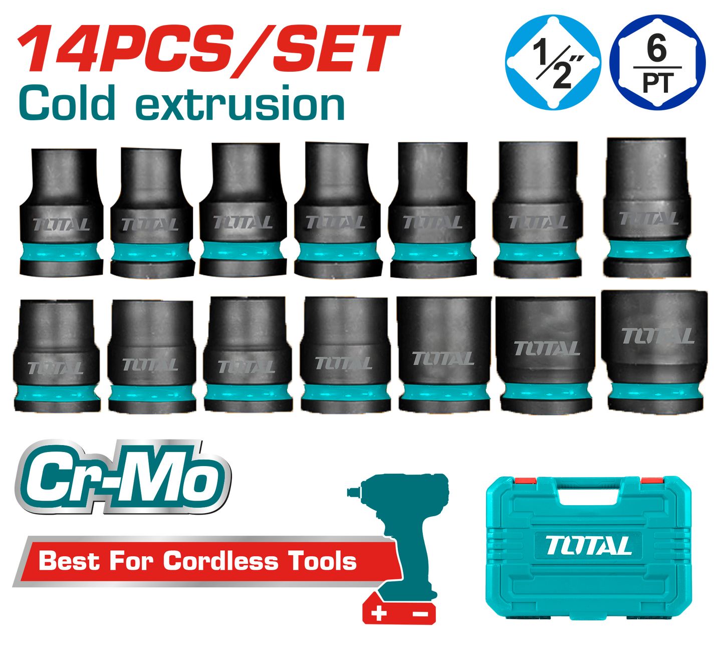 Total 14-Piece 1/2" Socket Set (THISTD12141)