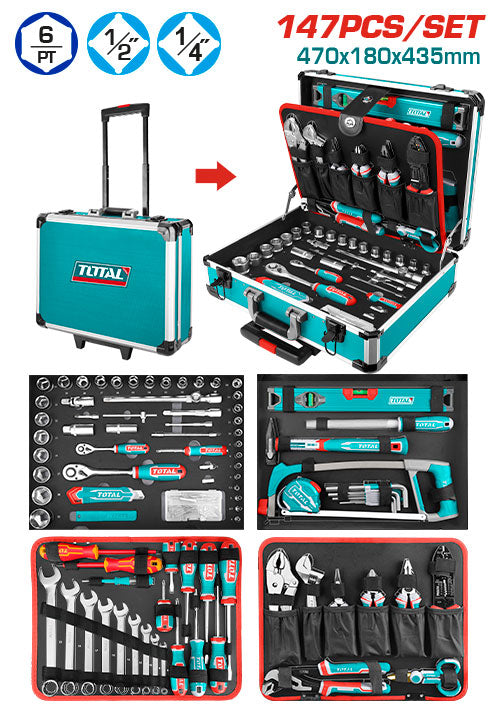 Total 147-Piece Hand Tool Set – Complete Tools for Every Task Total 147-Piece Hand Tool Set – Complete Tools for Every Task