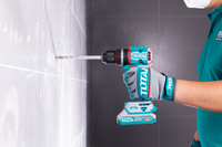 TOTAL 166 Pcs Cordless Tool Set – 20V Impact Drill with Hand Tools & Accessories (THKTHP41667)