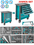 TOTAL 328 Pcs Tool Chest Set – Professional Workshop Cabinet with Full Tool Kit (THPTCS73281)