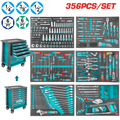 TOTAL 356 Pcs Tool Chest Set – Professional 7 Drawer Tool Cabinet with Complete Hand Tools (THPTCS73561)