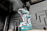TOTAL 396 Pcs Tool Chest Set with 20V Brushless Impact Wrench 850Nm – Professional Rolling Tool Cabinet (THPTCS83962)