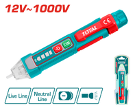 TOTAL AC Voltage Detector – 12V–1000V, Sound & Light Alarm (THT100091)