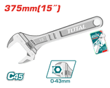 TOTAL Adjustable Wrench 15″ | 0–43mm Jaw | THT1010153