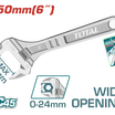 TOTAL Adjustable Wrench 6" / 150mm – Adjustable Spanner 0-24mm Capacity (THT101063)