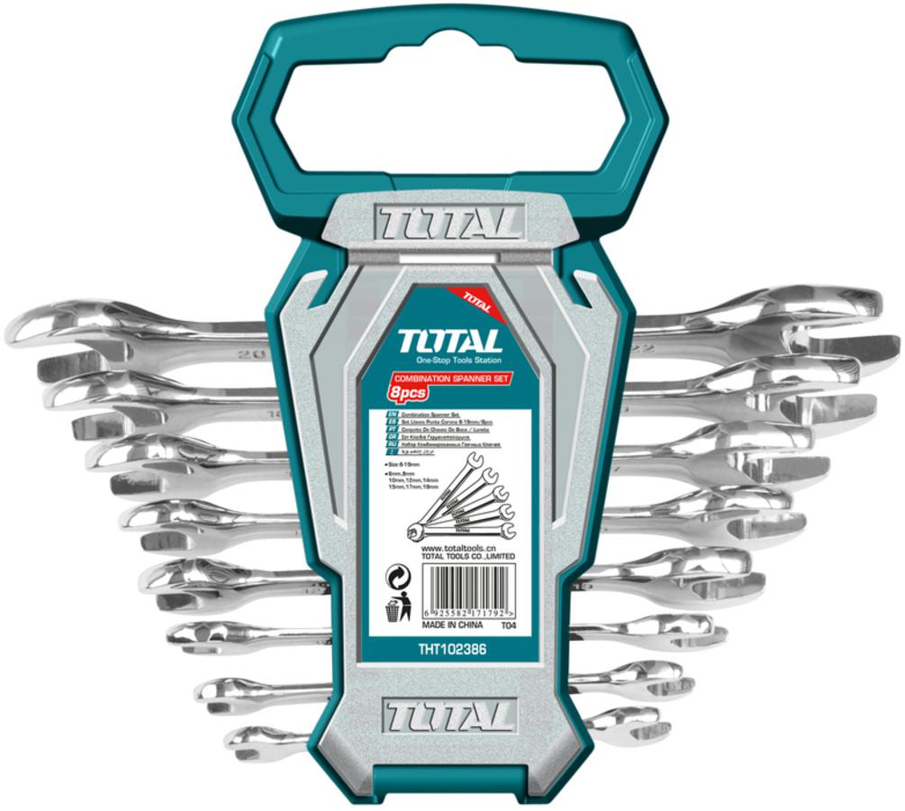 Total 8-Piece Double-Ended Combination Spanner Set (6-22mm) Total 8-Piece Double-Ended Combination Spanner Set (6-22mm)