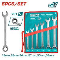 TOTAL 6 Pcs Ratchet Spanner Set 19-32mm (THT102RK061)